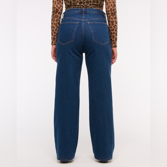 Abercrombie & Fitch Dark Blue 90’s relaxed high rise curve love Jeans- 31 short - Picture 10 of 12